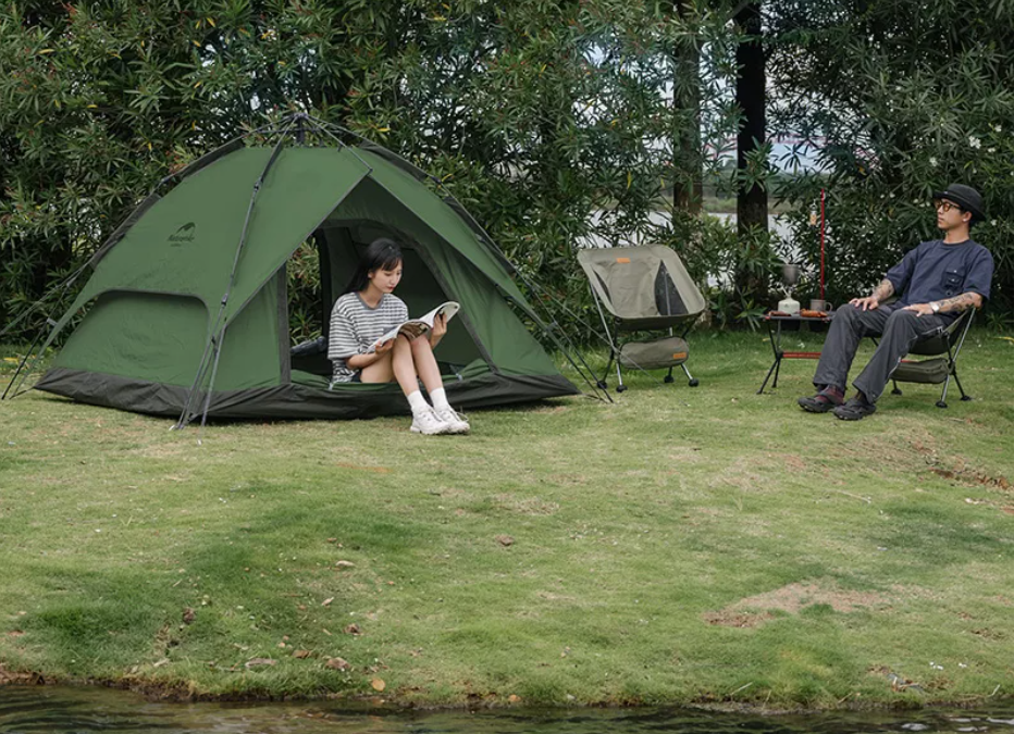 картинка Палатка Naturehike 4-местная, быстросборная, зеленая