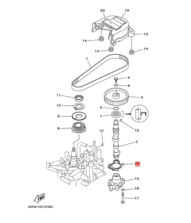 Прокладка масляного насоса Yamaha F6-F9.9  (PREMARINE)