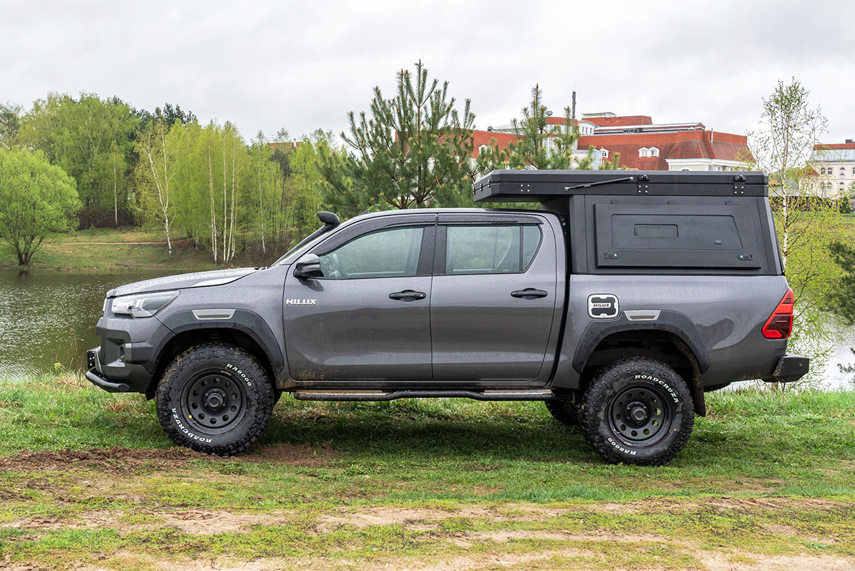 Кунг алюминиевый Toyota Hilux 2015+ с интегрированной палаткой PINGWEI