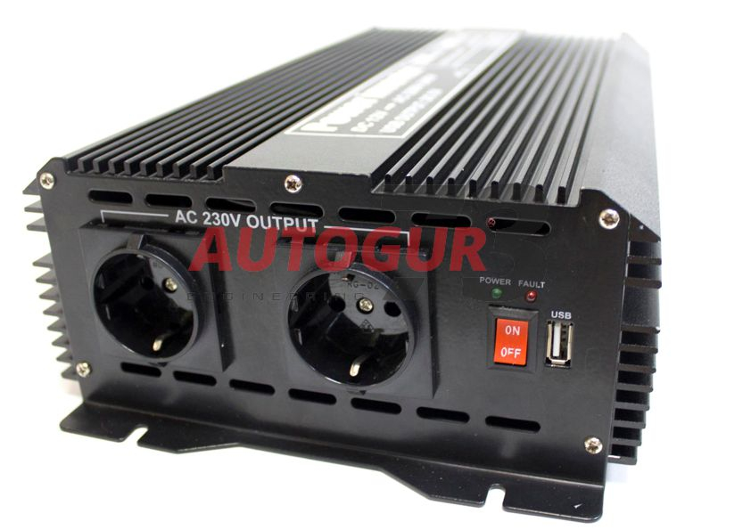 картинка Инвертор (преобразователь) напряжения автомобильный 12/220V 2000W RedBtr