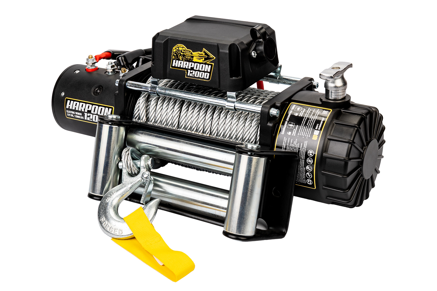 Лебедка Harpoon 12000 12В  стальной трос ролики