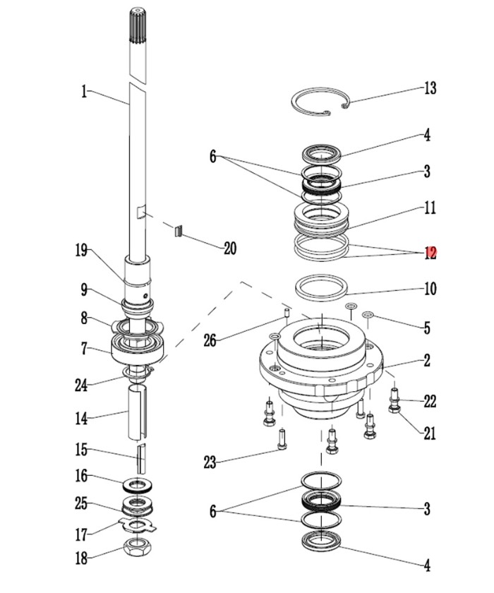 картинка Кольцо уплотнительное обоймы сальников (PNFM40E-31012; 526) (PREMARINE)