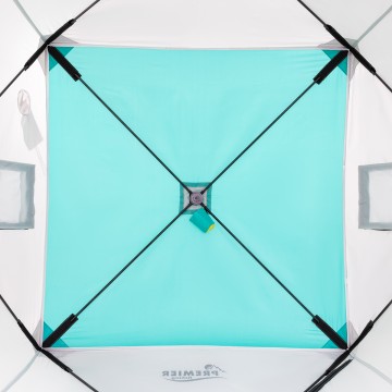 картинка Палатка зимняя PREMIER Куб утепленная 1,8х1,8, бирюза/серый