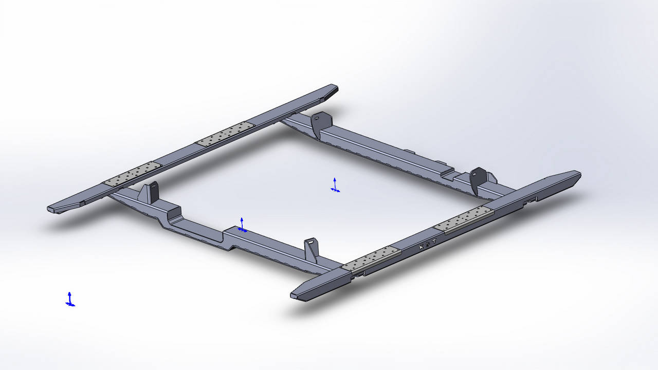 картинка Пороги силовые KDT для Volkswagen Amarok II поколения алюминий