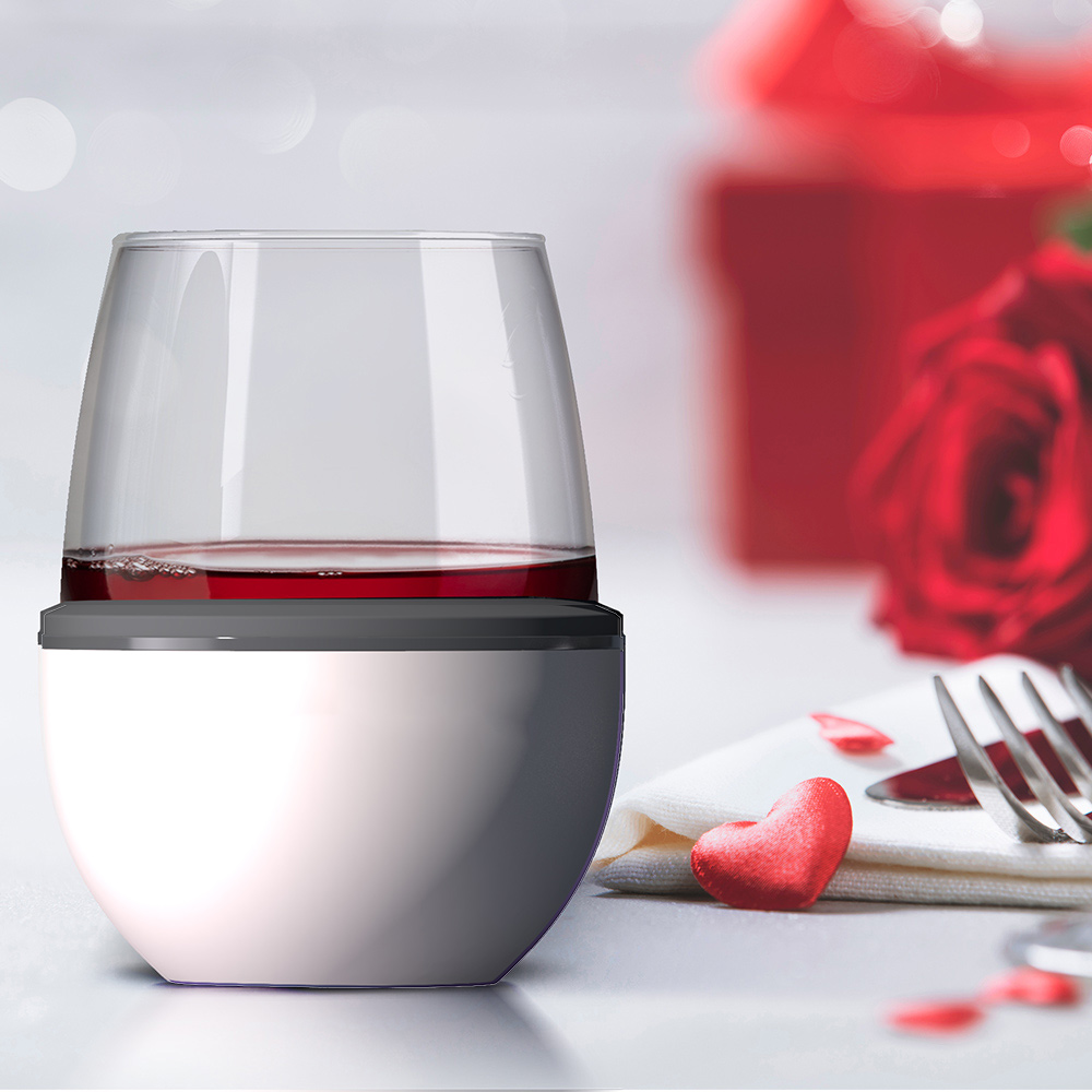 картинка Термобокал для вина WINE KUZIE 440 мл, белый