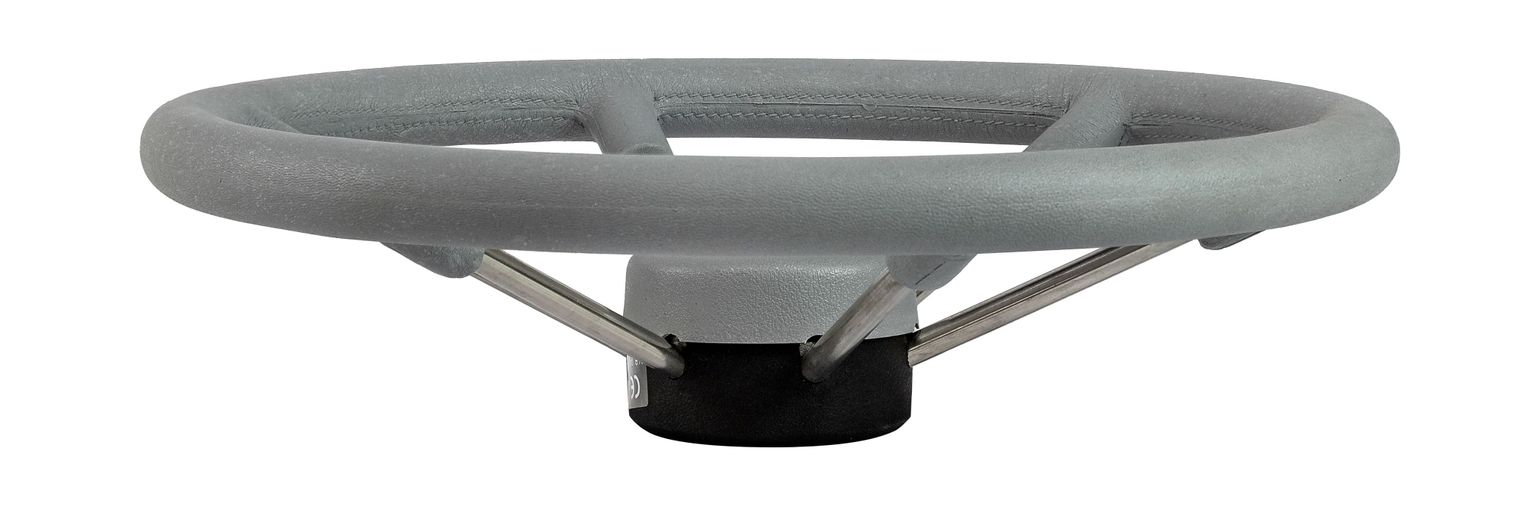 картинка Рулевое колесо LEADER TANEGUM серый обод серебряные спицы д. 400 мм