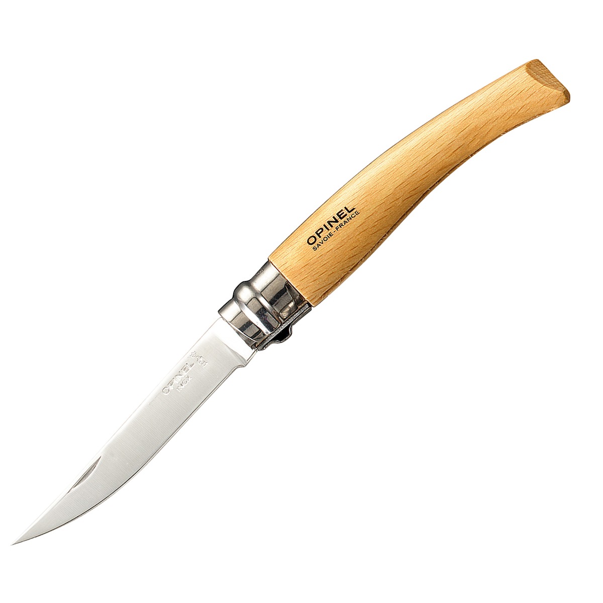картинка Нож филейный Opinel №8, нержавеющая сталь, рукоять из дерева бука, 000516