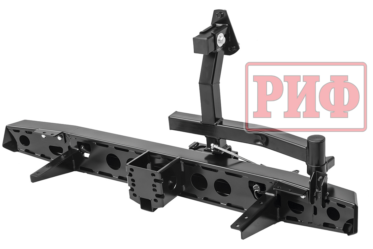 картинка Бампер РИФ задний УАЗ Хантер с квадратом под фаркоп, фонарями, калиткой, подсветкой номера, стандарт
