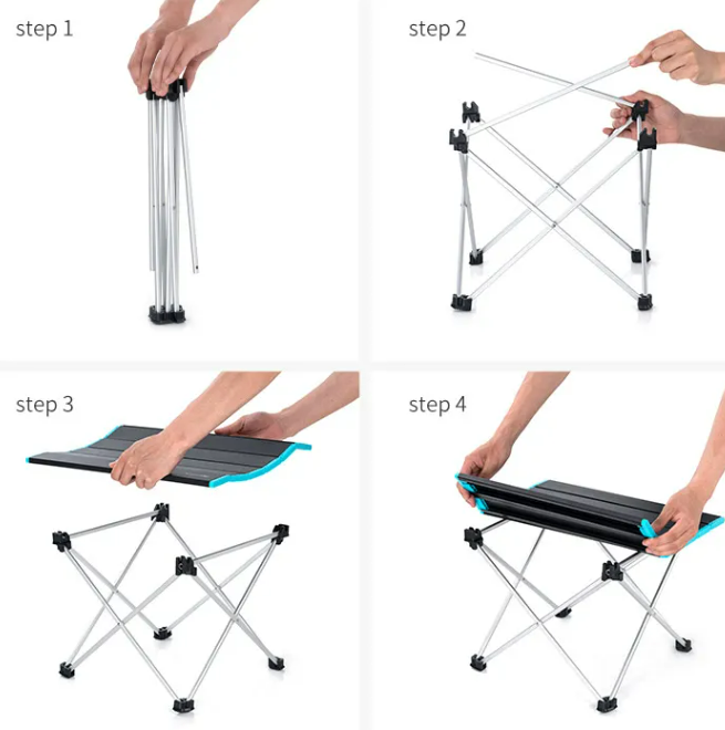 картинка Стол туристический Naturehike складной, 68х46х40,5 см, чёрный