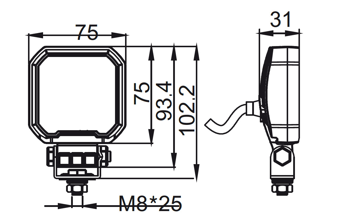 картинка Фара водительского света РИФ 25W LED