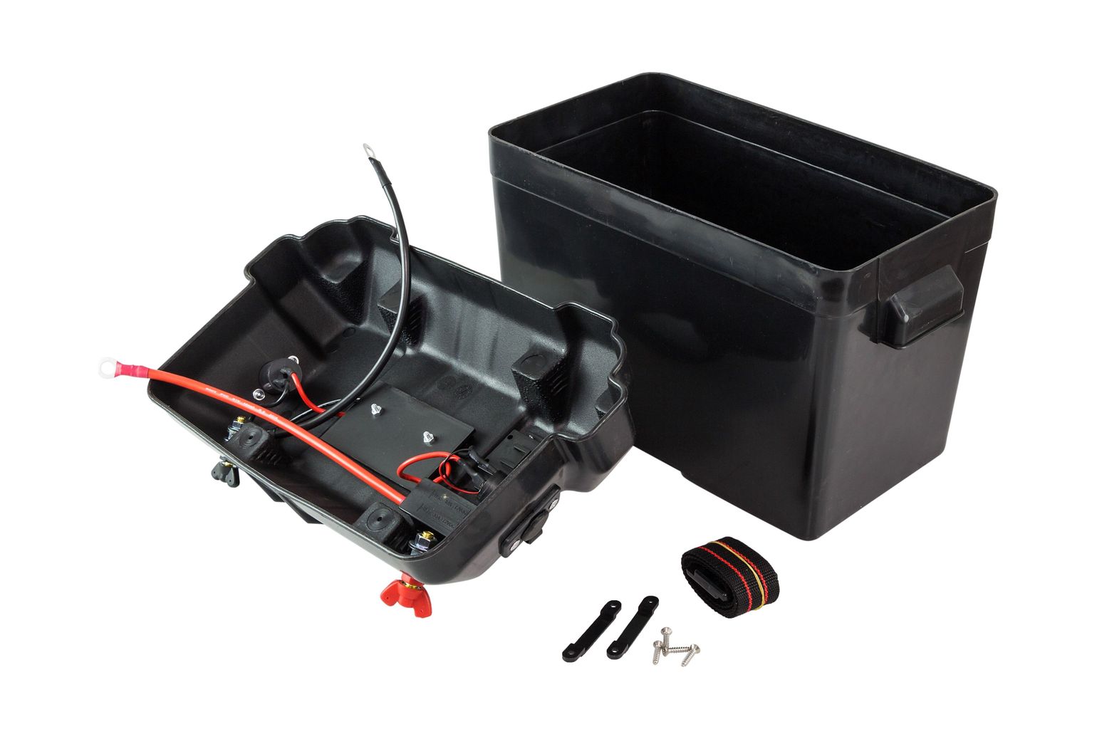 картинка Ящик для АКБ 335х185х225 мм, с клеммами и прикуривателем