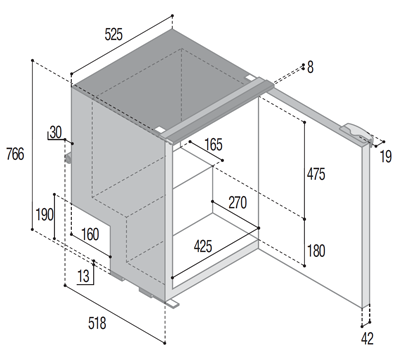 картинка Компрессорный холодильник Vitrifrigo C115i-B
