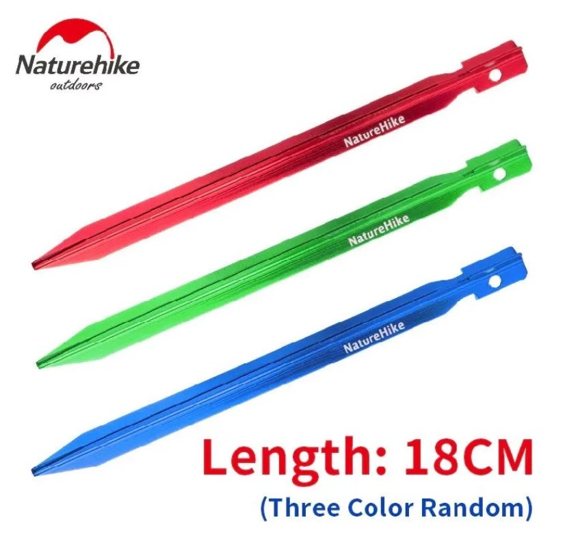 картинка Колышек для палатки Naturehike алюминий, 18 см, комплект 8 шт, красный