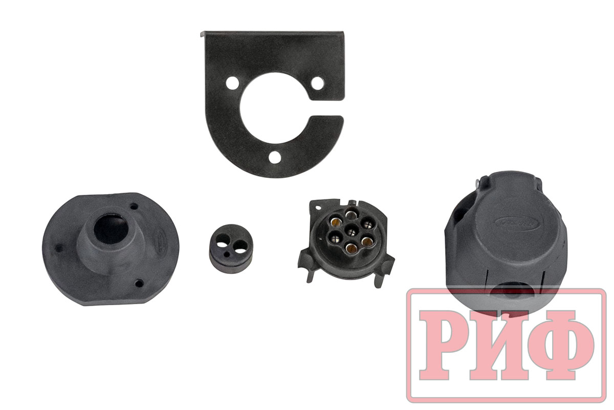 картинка Бампер задний РИФ Toyota Land Cruiser 100 с квадратом под фаркоп, калиткой и фонарями