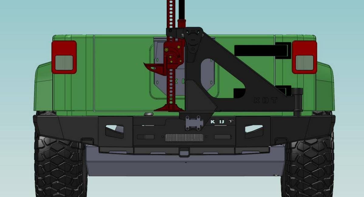 картинка Бампер задний KDT для Jeep Wrangler под боди-лифт