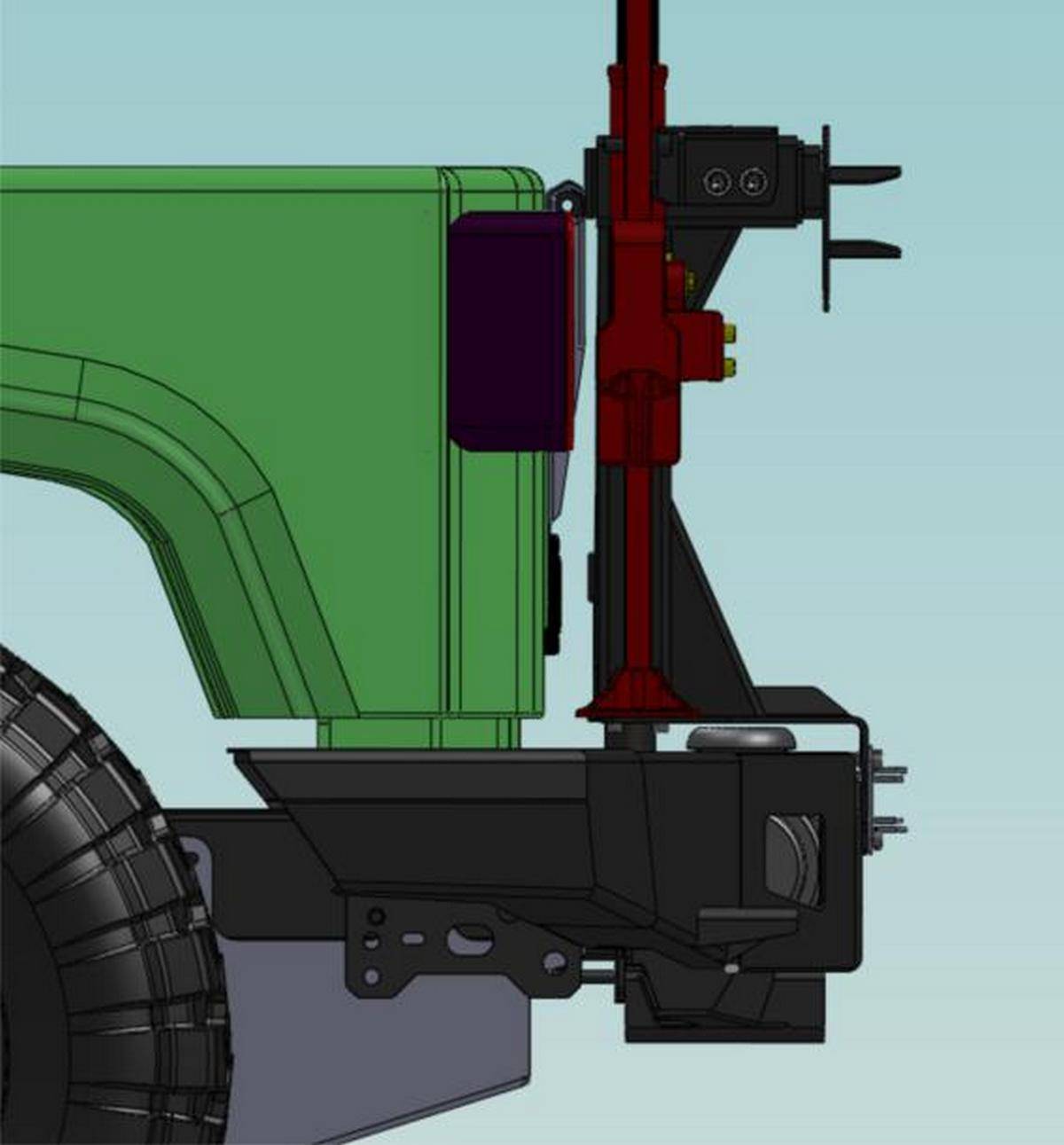 картинка Бампер задний KDT для Jeep Wrangler под боди-лифт