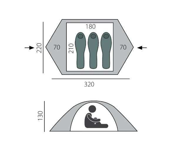 картинка Палатка BTrace Point 3 (Зеленый/Бежевый)
