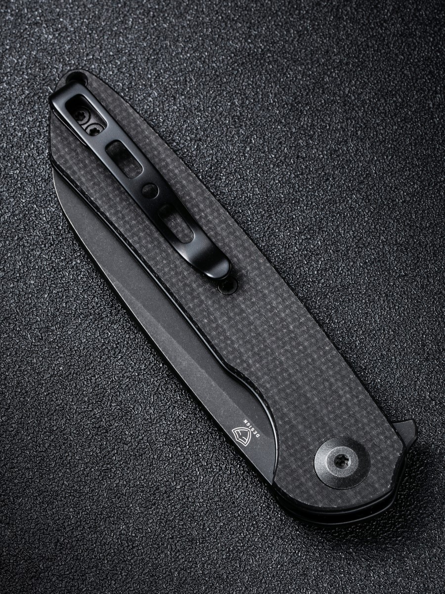 картинка Складной нож SENCUT Kyril 9Cr18MoV Steel Black Stonewashed Handle Black Micarta