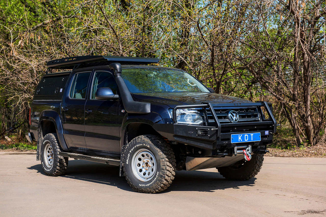 картинка Пороги силовые KDT для Volkswagen Amarok II поколения алюминий