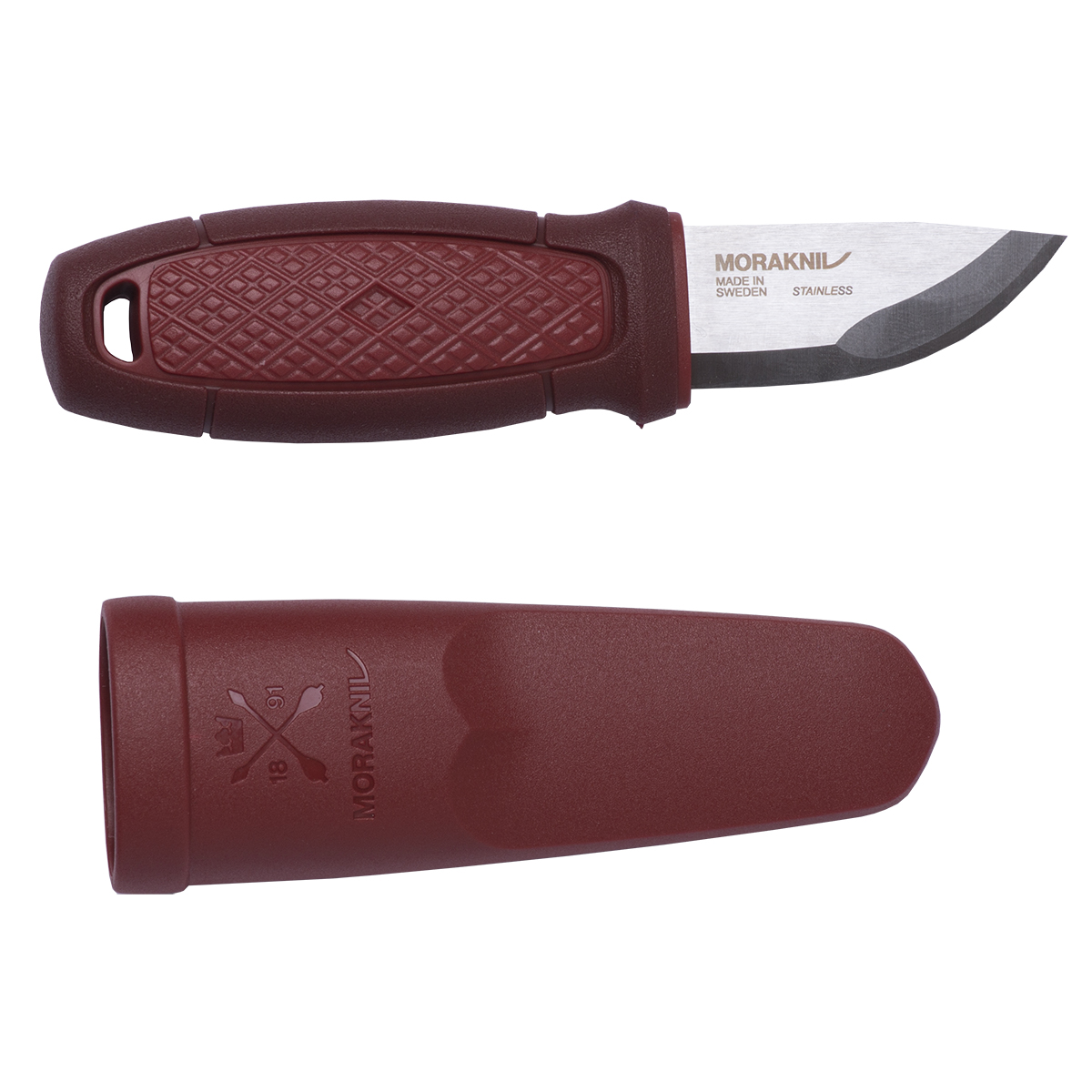 картинка Нож Morakniv Eldris, нержавеющая сталь, цвет красный, с ножнами, 12648