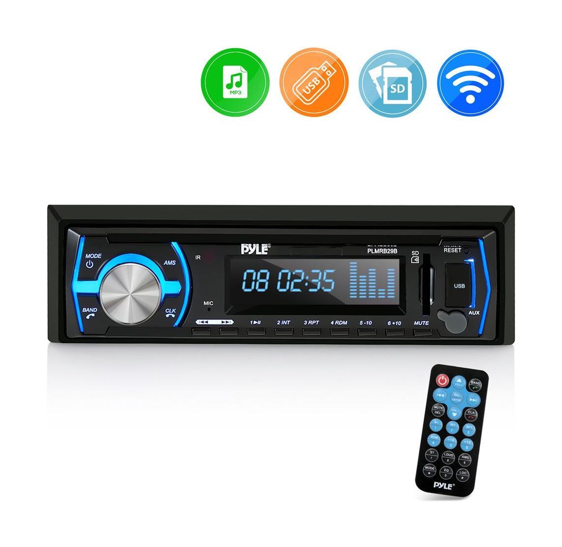 картинка Морская магнитола 1DIN PYLE PLMRB29B