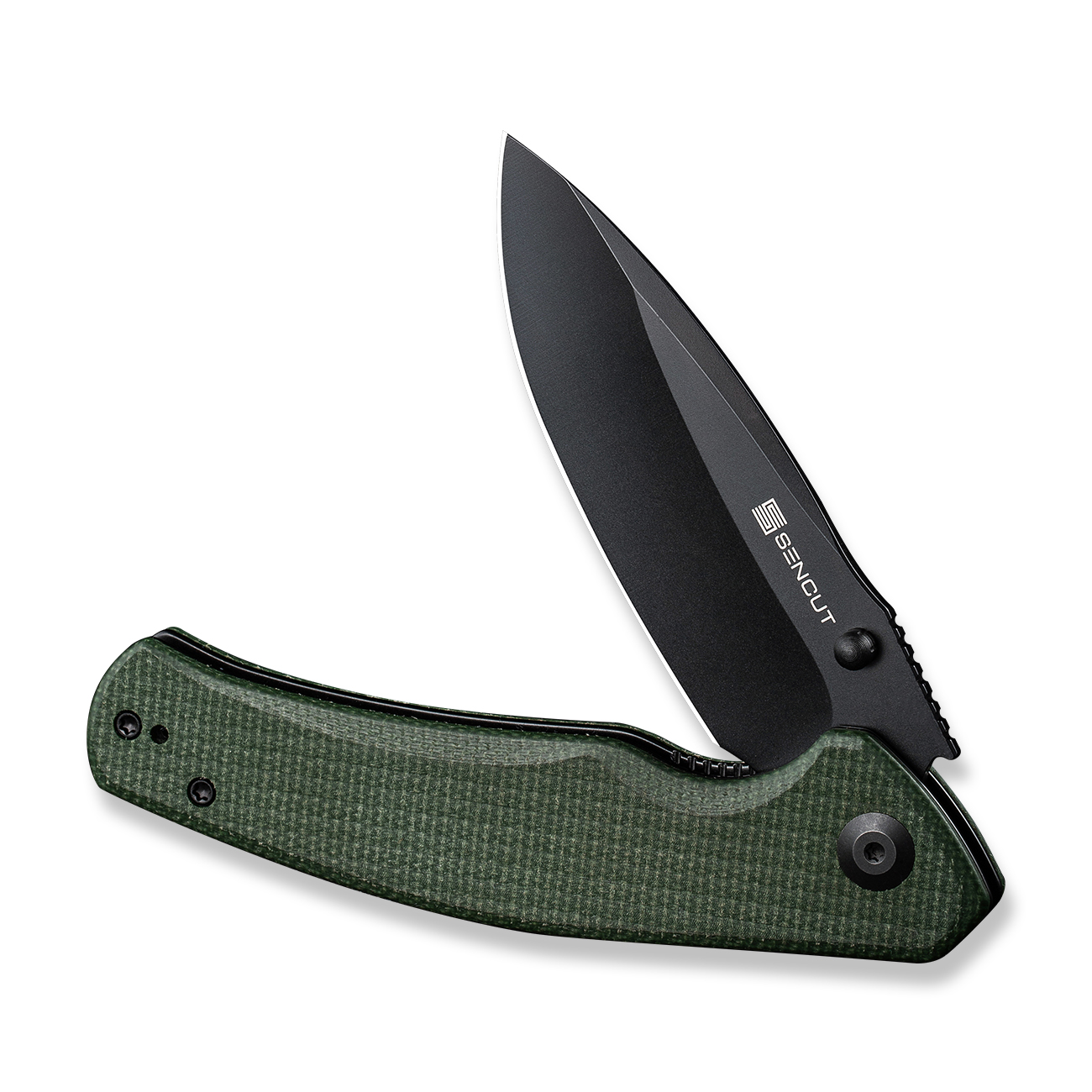 картинка Складной нож SENCUT Slashkin D2 Steel Black Handle Green Canvas Micarta