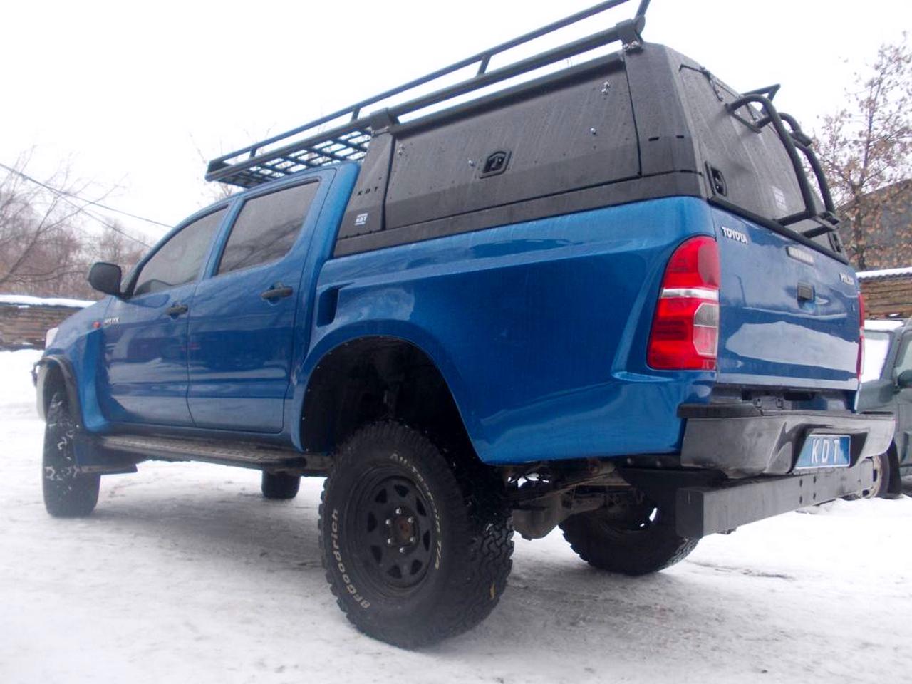 картинка Багажник KDT для кунга с боковыми бортами и спойлером алюминиевый