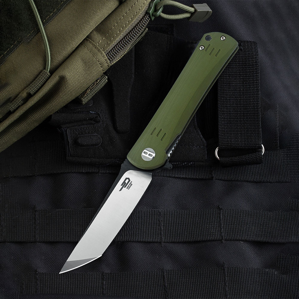 картинка Нож Bestech Kendo сталь D2, рукоять G10 зеленая
