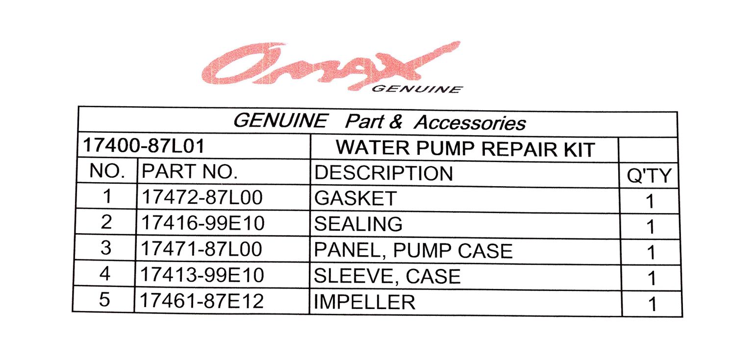 картинка Ремкомплект помпы Suzuki DF70A-DF90A, Omax