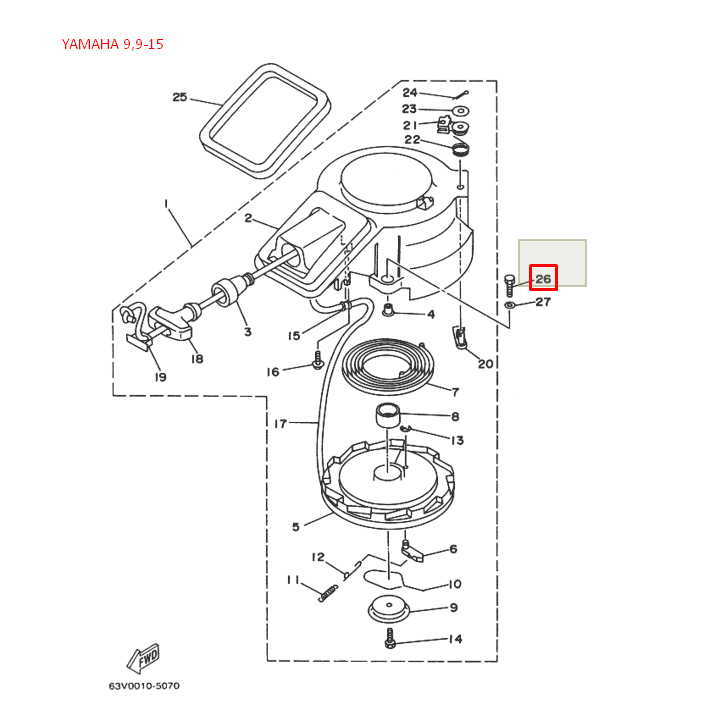 картинка Болт Yamaha M6x25mm (YUELANG)