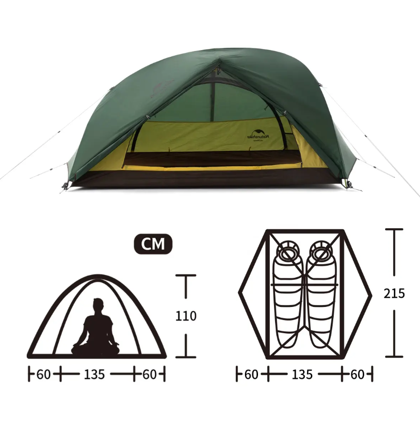 картинка Палатка Naturehike Star-river 2-местная, алюминиевый каркас, сверхлегкая, зеленая