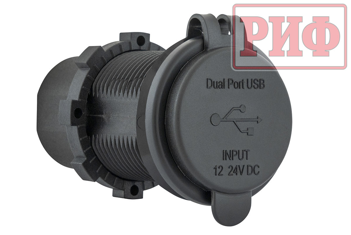 картинка Розетка USB  QC 3.0, QC 4.0, синяя подсветка