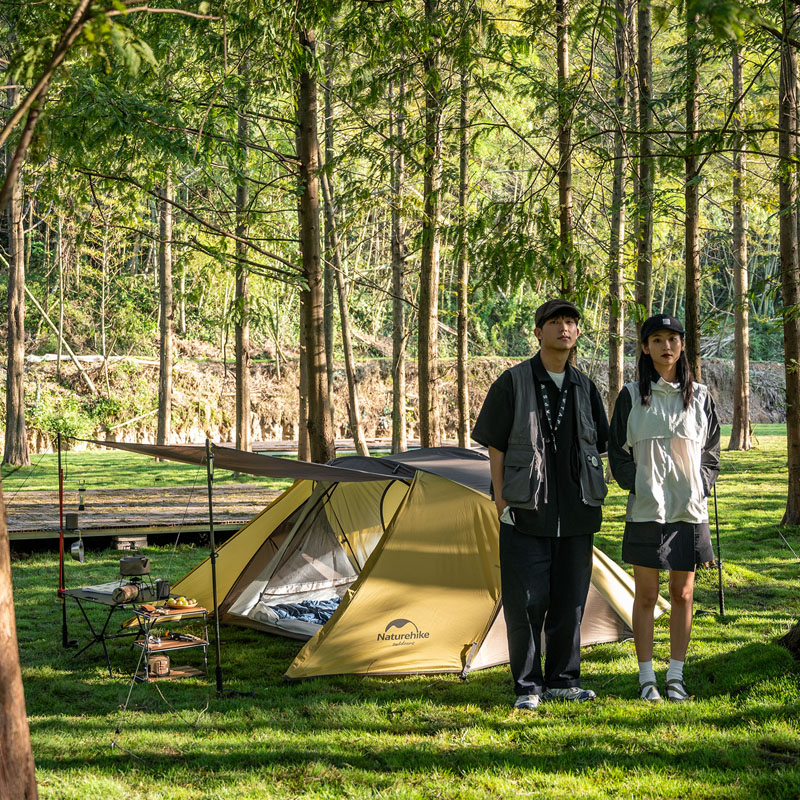 картинка Палатка Naturehike Butterfly NH21YW132 210T двухместная, желто-коричневая, 6927595782910