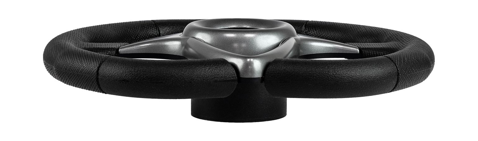 картинка Рулевое колесо BARRACUDA обод черный, спицы серебряные д. 350 мм