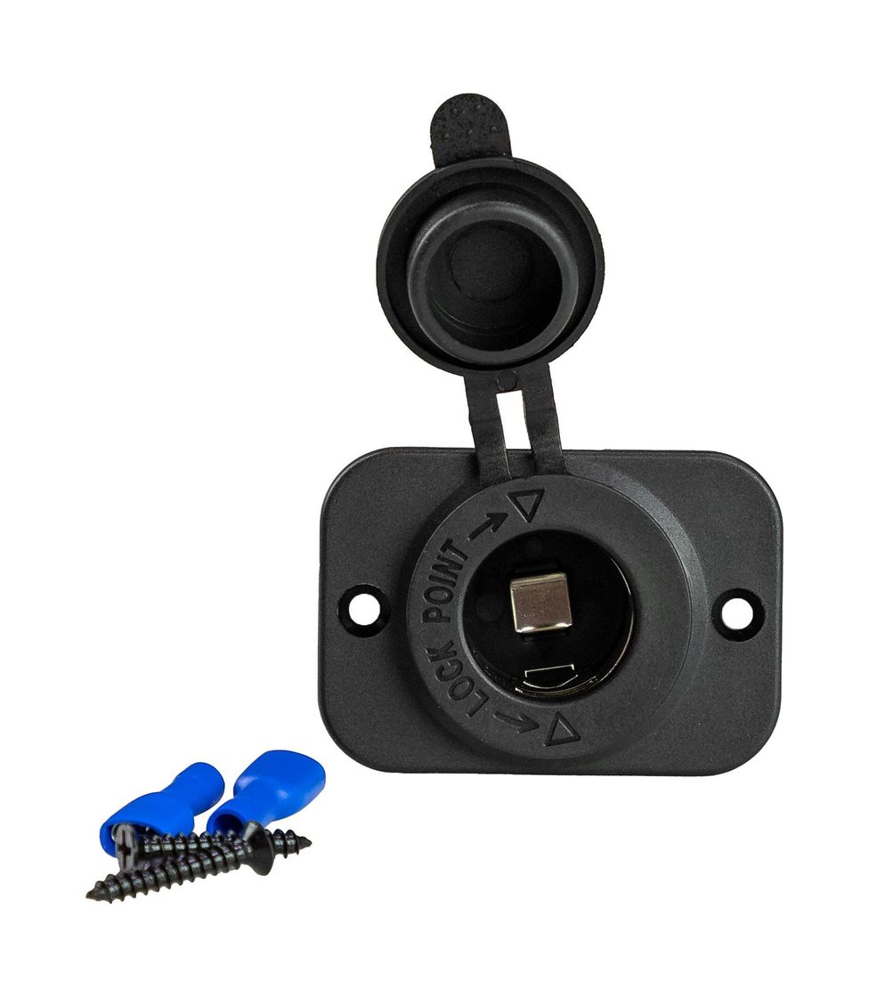 картинка Разъем прикуривателя на панели, врезной, чёрный