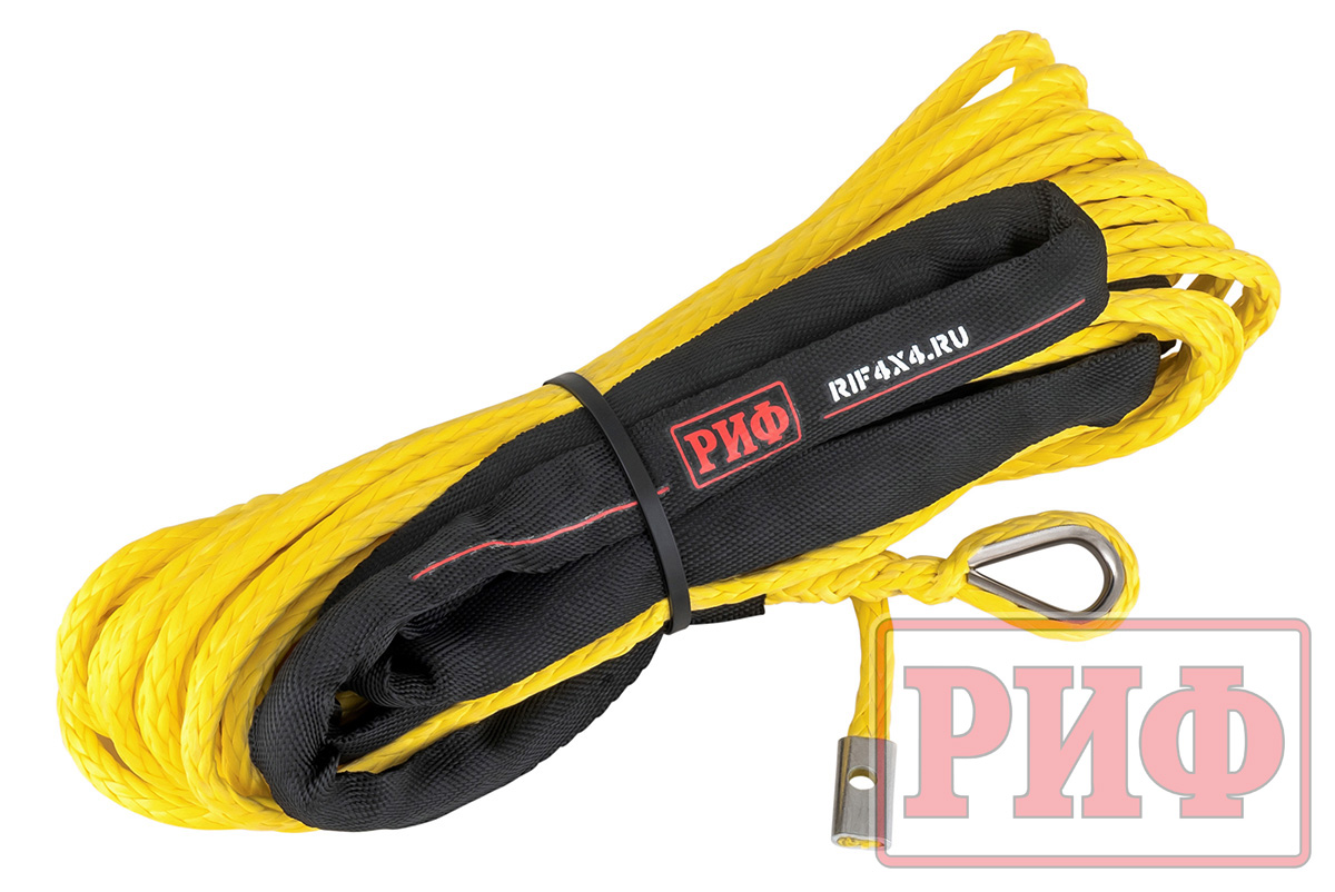 картинка Трос для лебёдки синтетический РИФ 6 мм/15 м, желтый