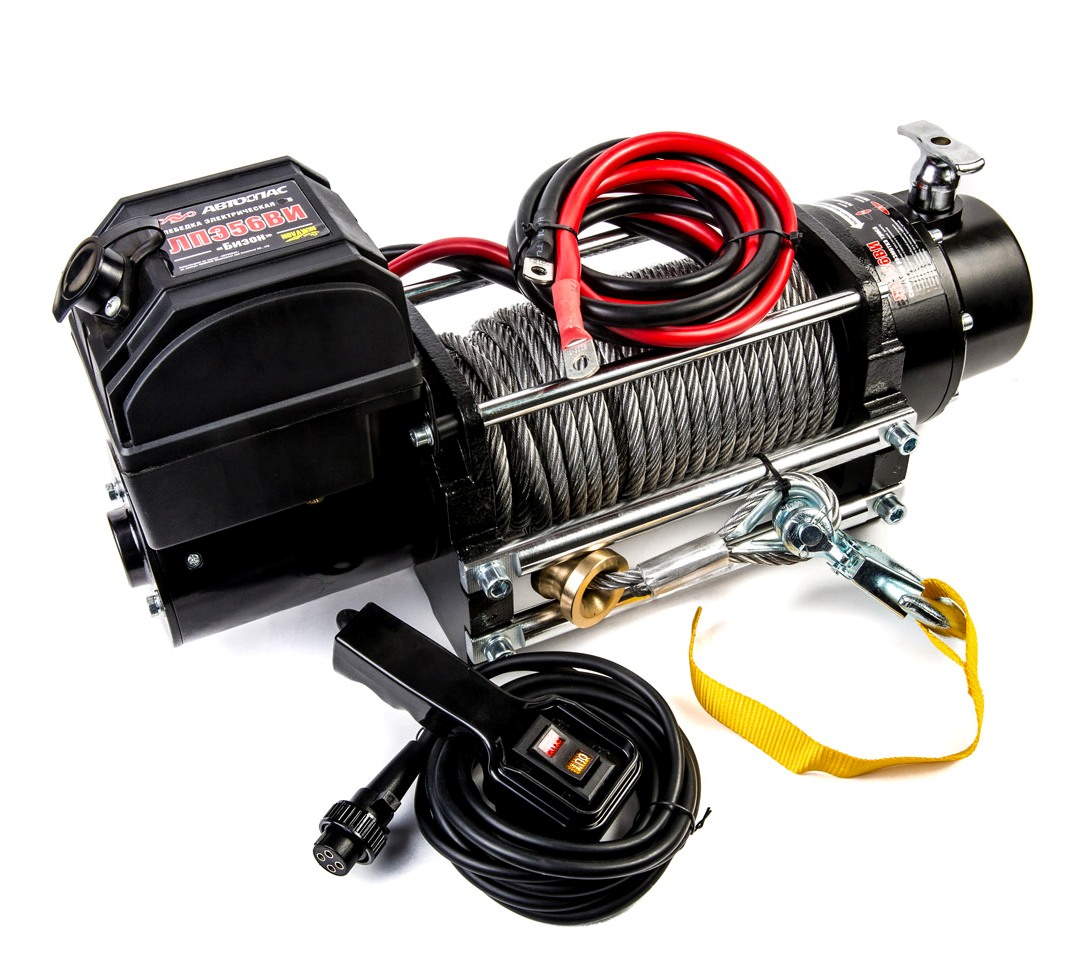 картинка Лебедка эвакуаторная АВТОСПАС БИЗОН ЛПЭ56ВИ 24В планетарная