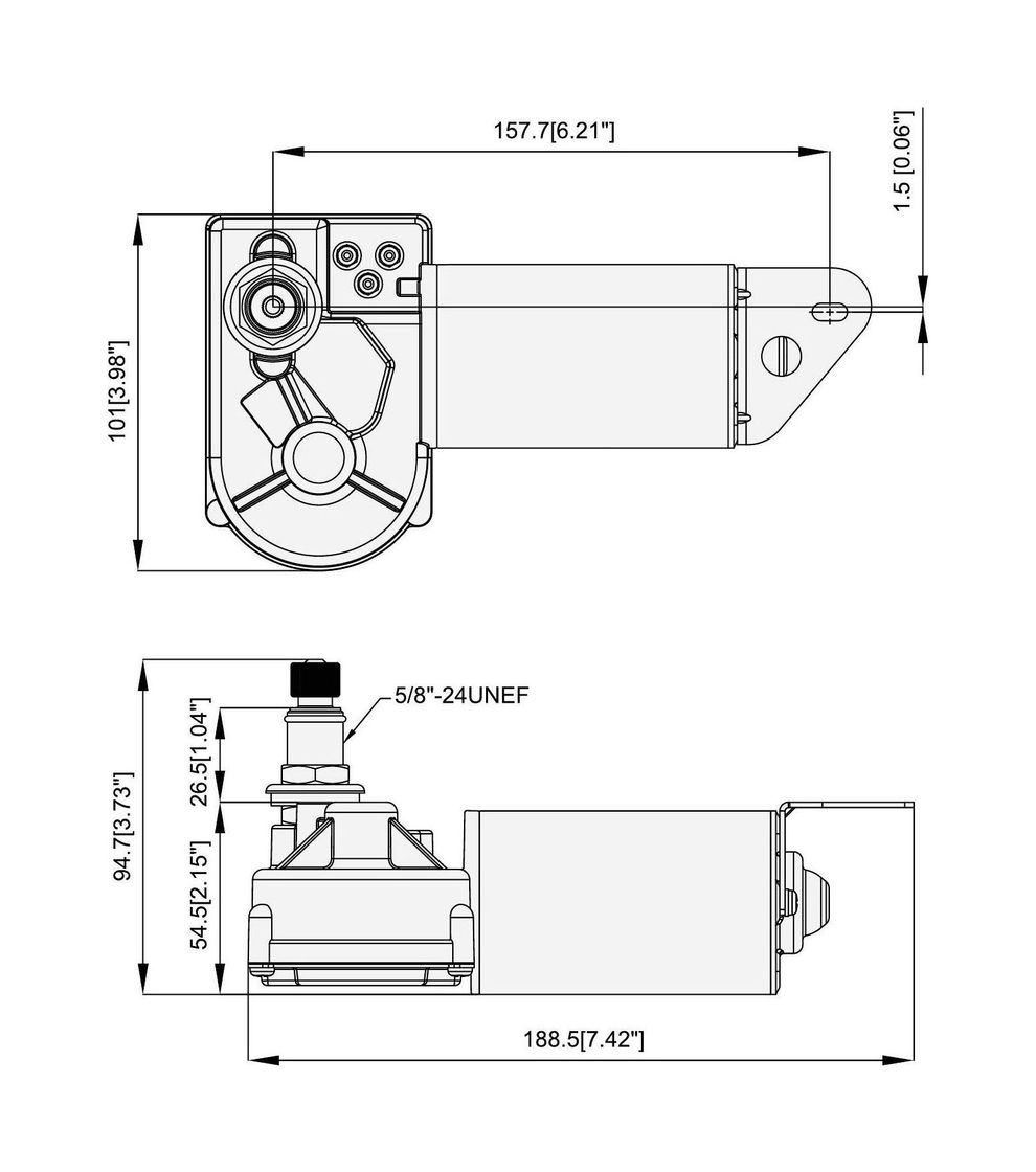 картинка Электропривод стеклоочистителя 12 В (ось 1")