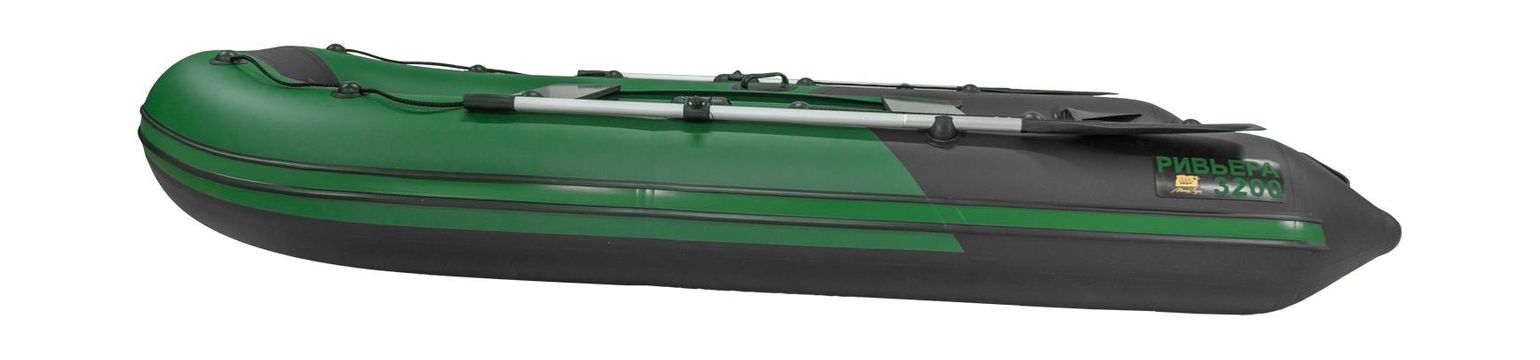 картинка Надувная лодка ПВХ, Ривьера Компакт 3200 СК Комби, зеленый/черный