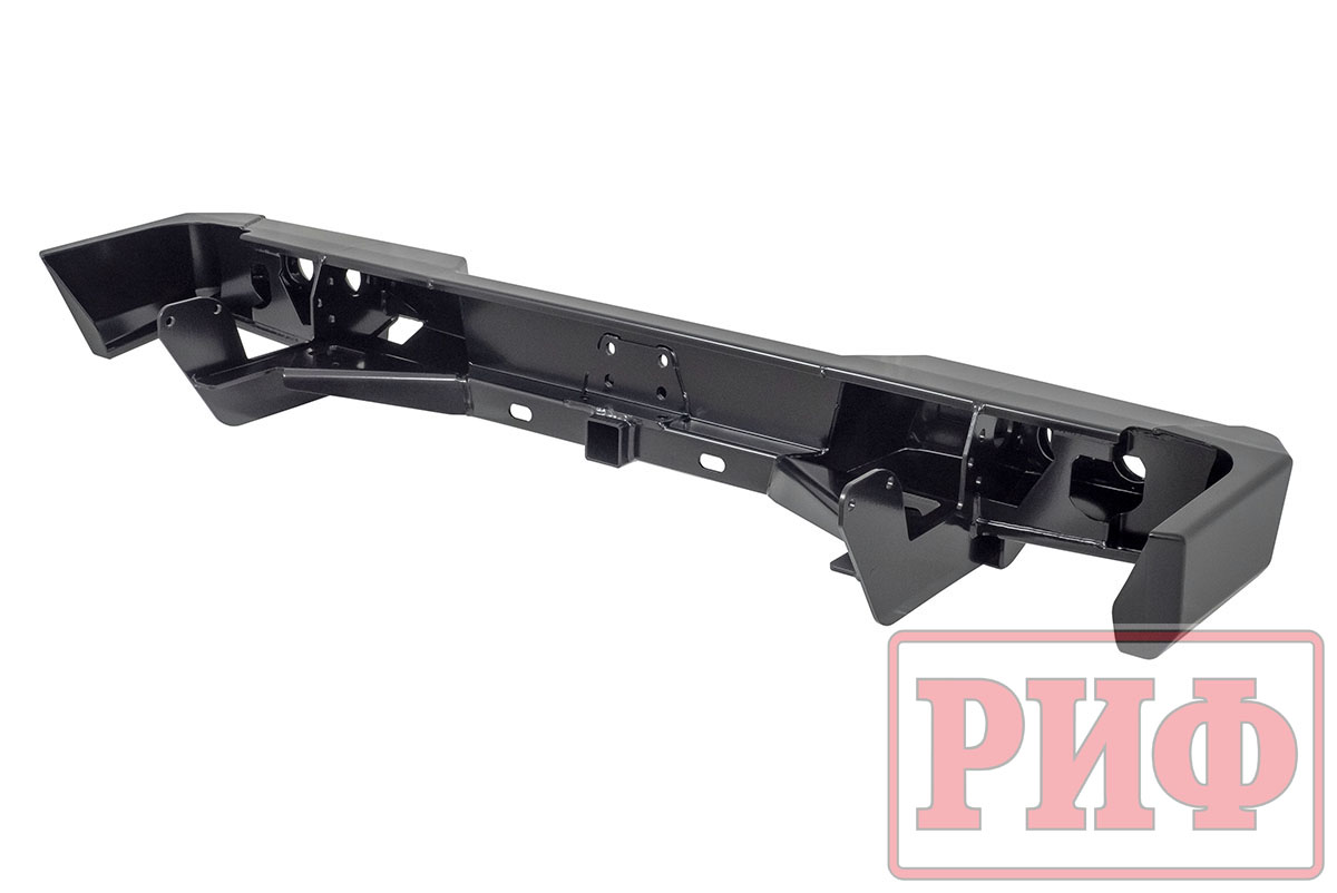 картинка Бампер задний РИФ Toyota Land Cruiser 78 2007+ с квадратом под фаркоп и фонарями стандарт