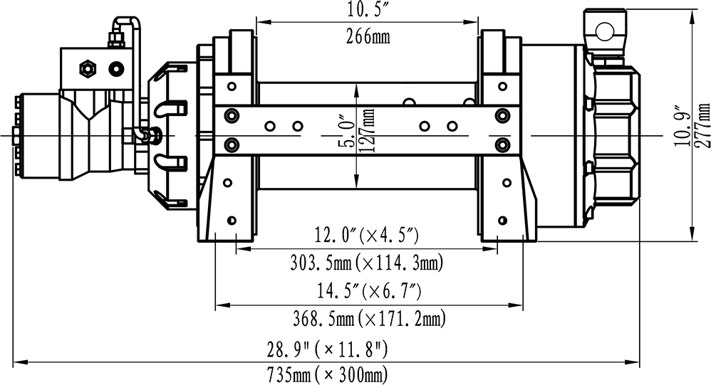 картинка Гидравлическая лебедка Runva 15000 lbs 6800 кг 17.3:1