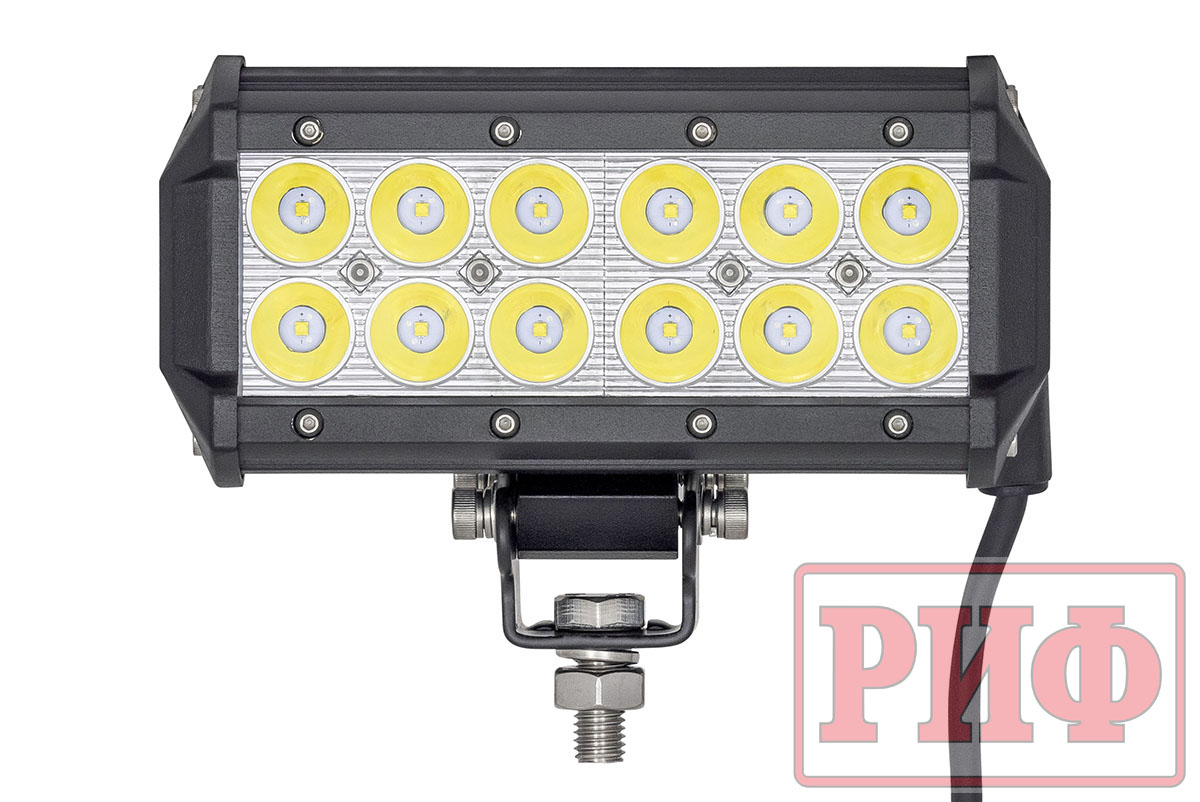 картинка Фара РИФ 36Вт, 167х73х107мм, 12 диодов, 12В, 2520лм