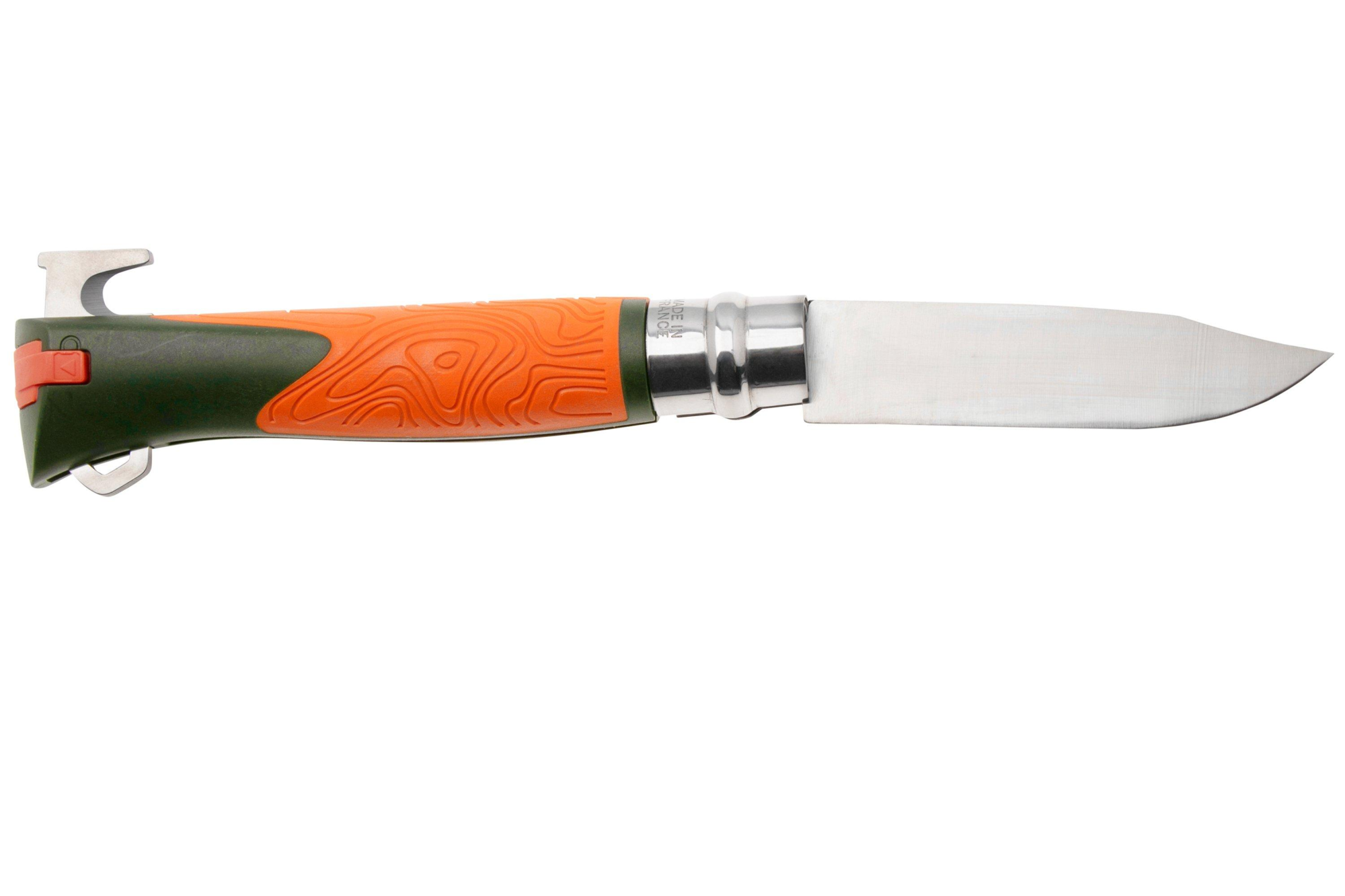 картинка Нож Opinel №12 Explore c инструментом для удаления клещей, оранжевый, 002454