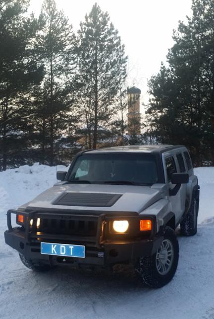 картинка Бампер передний KDT без кенгурина с местами под ПТФ Valeo 2шт для HUMMER H3 лифт 0-50мм