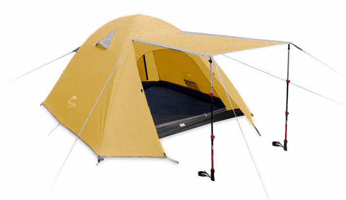 картинка Палатка Naturehike P-Series 2-местная, алюминиевый каркас, желтая