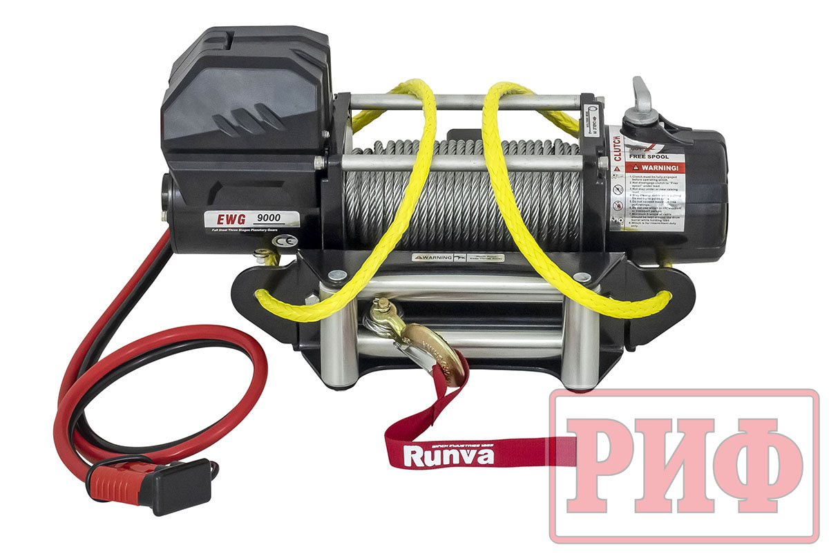 картинка Переносная лебедка РИФ 9000U c квадратом для фаркопа, сталь (облегченная)