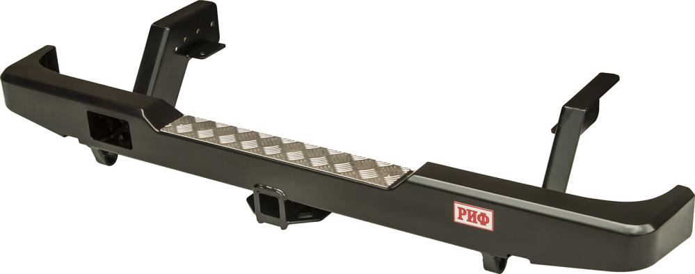 картинка Бампер задний РИФ Mitsubishi L200 (1996-2005) с квадратом под фаркоп