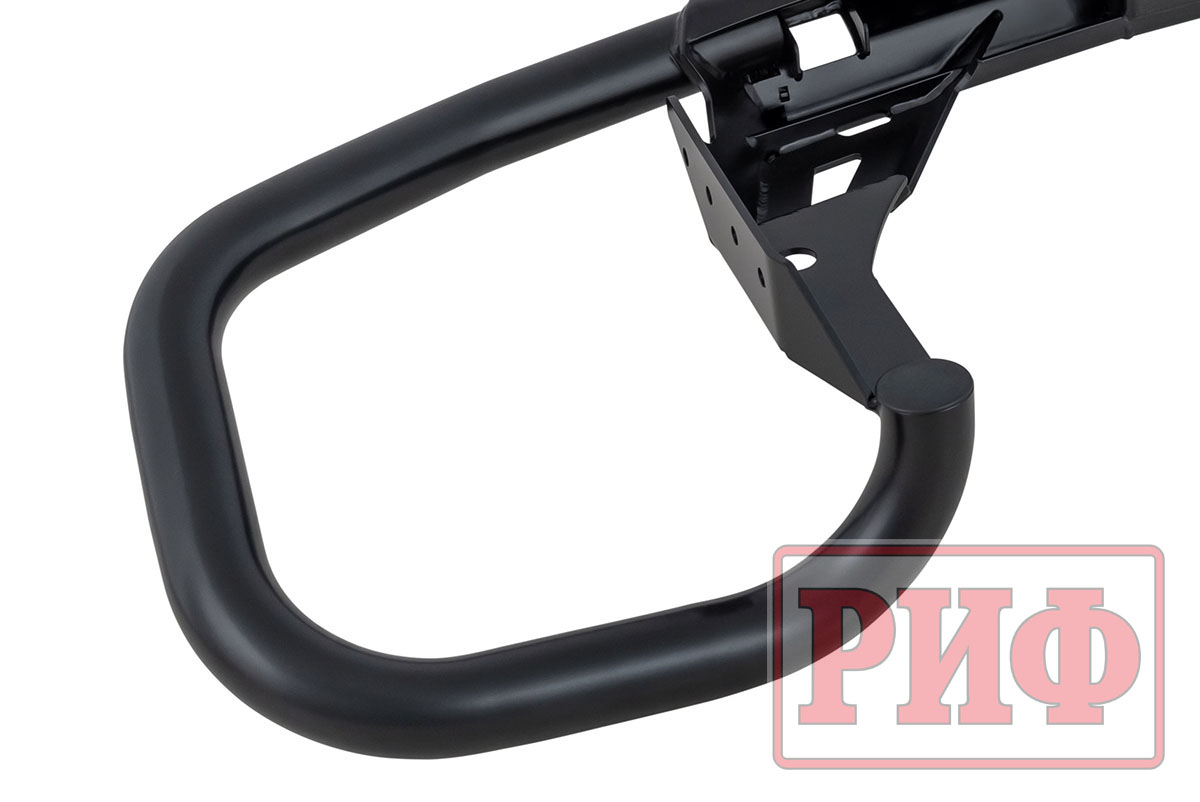 картинка Бампер задний силовой/защита штатного бампера РИФ Nissan Patrol Y62 c квадратом под фаркоп