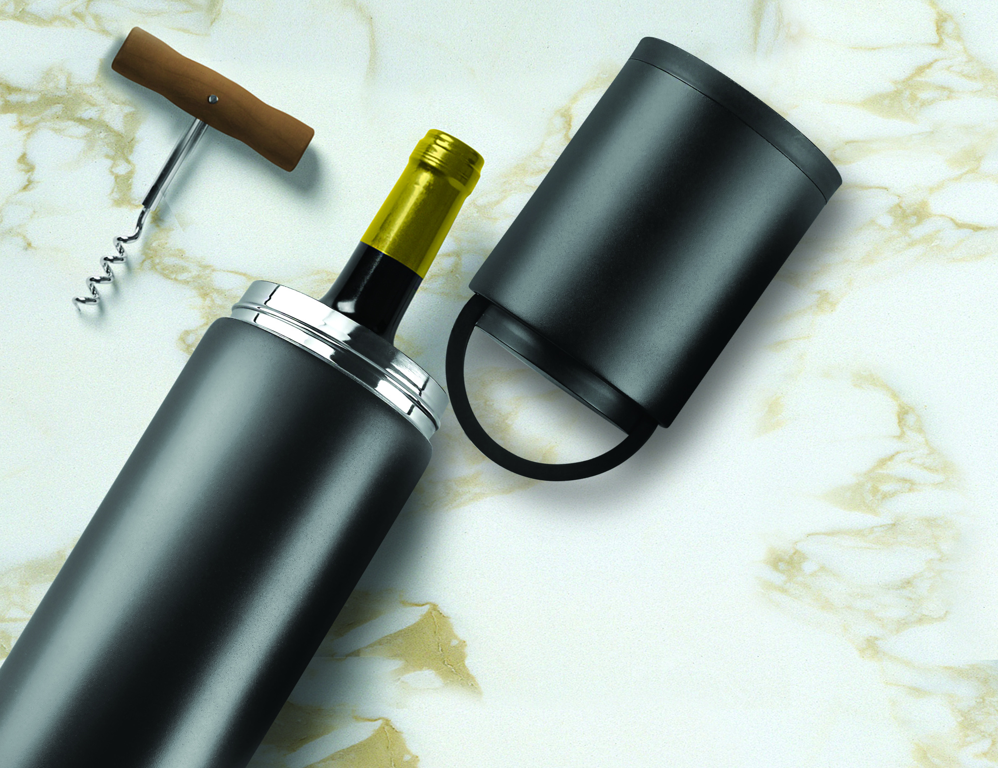 картинка Термофутляр для вина VIN BLANC, черный