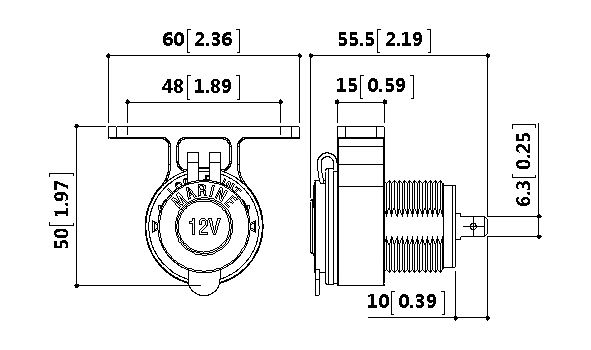 картинка Розетка 12В РИФ на кронштейне